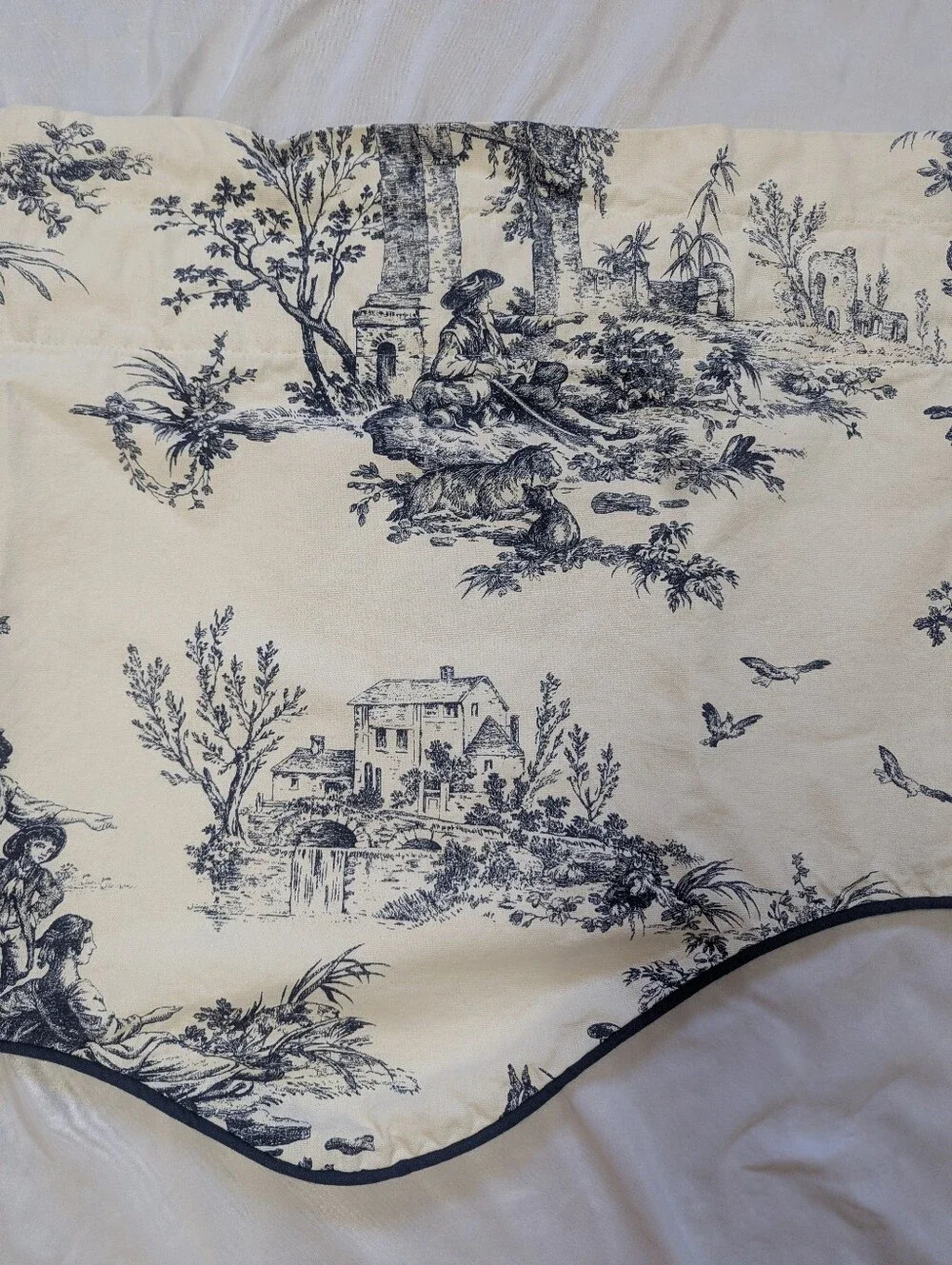 Set Of 2 Thomasville Bouvier Toile Swag Valance Pair Curtains 48